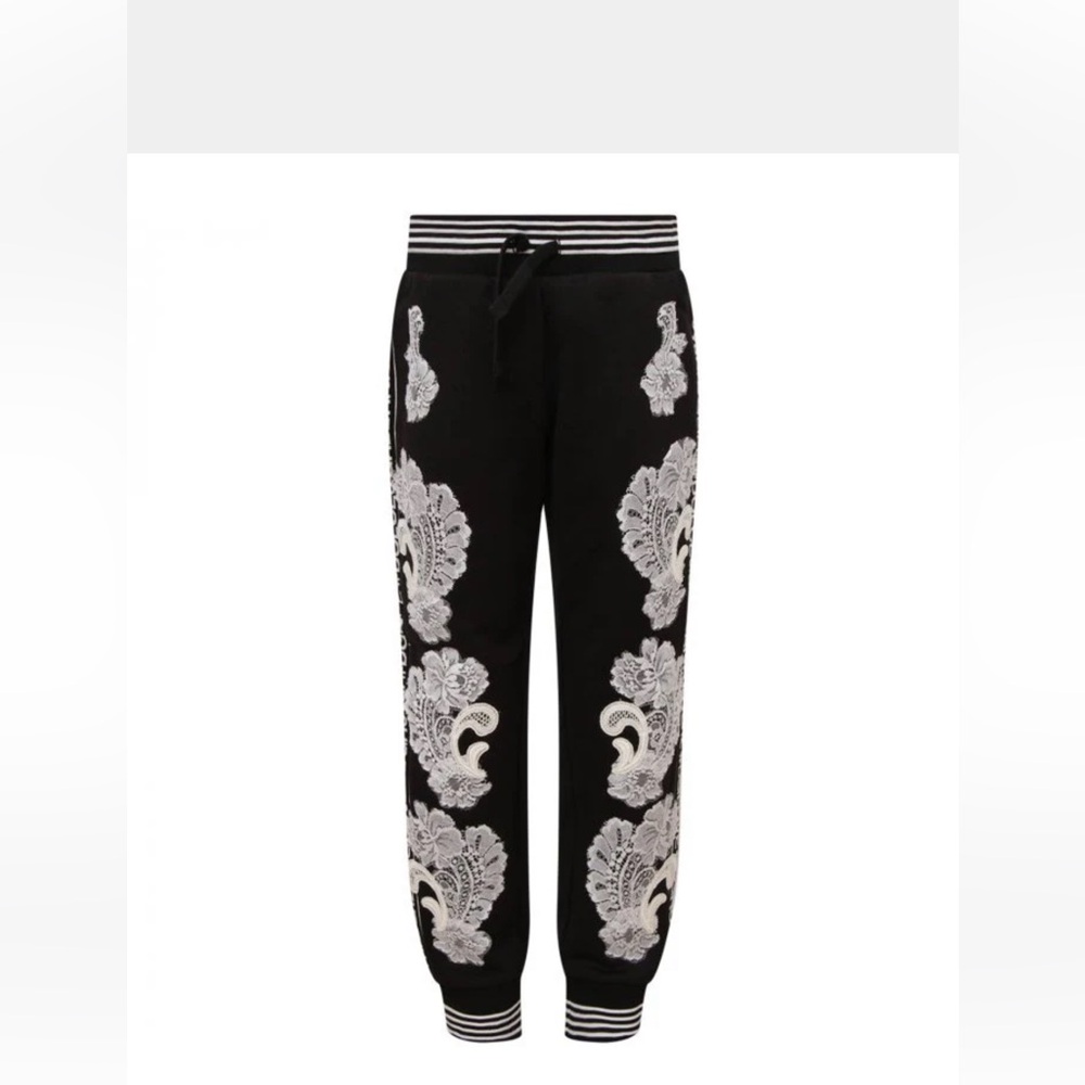 Dolce & Gabbana Girls printed embroidered accent sweat pants size 9/10